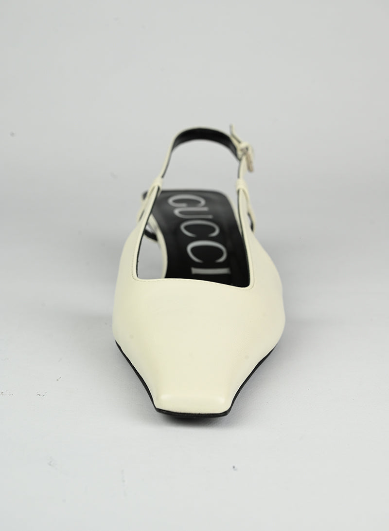 Gucci Slingback in pelle bianche - N. 37