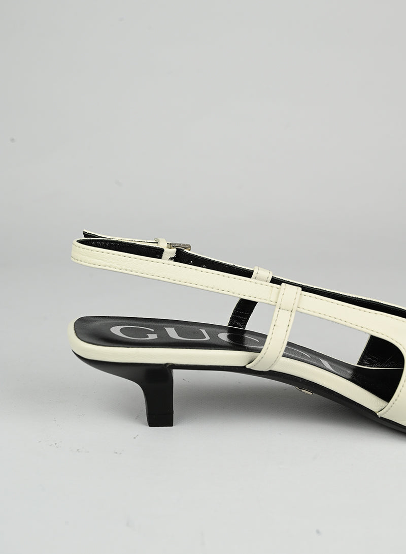 Gucci Slingback in pelle bianche - N. 37