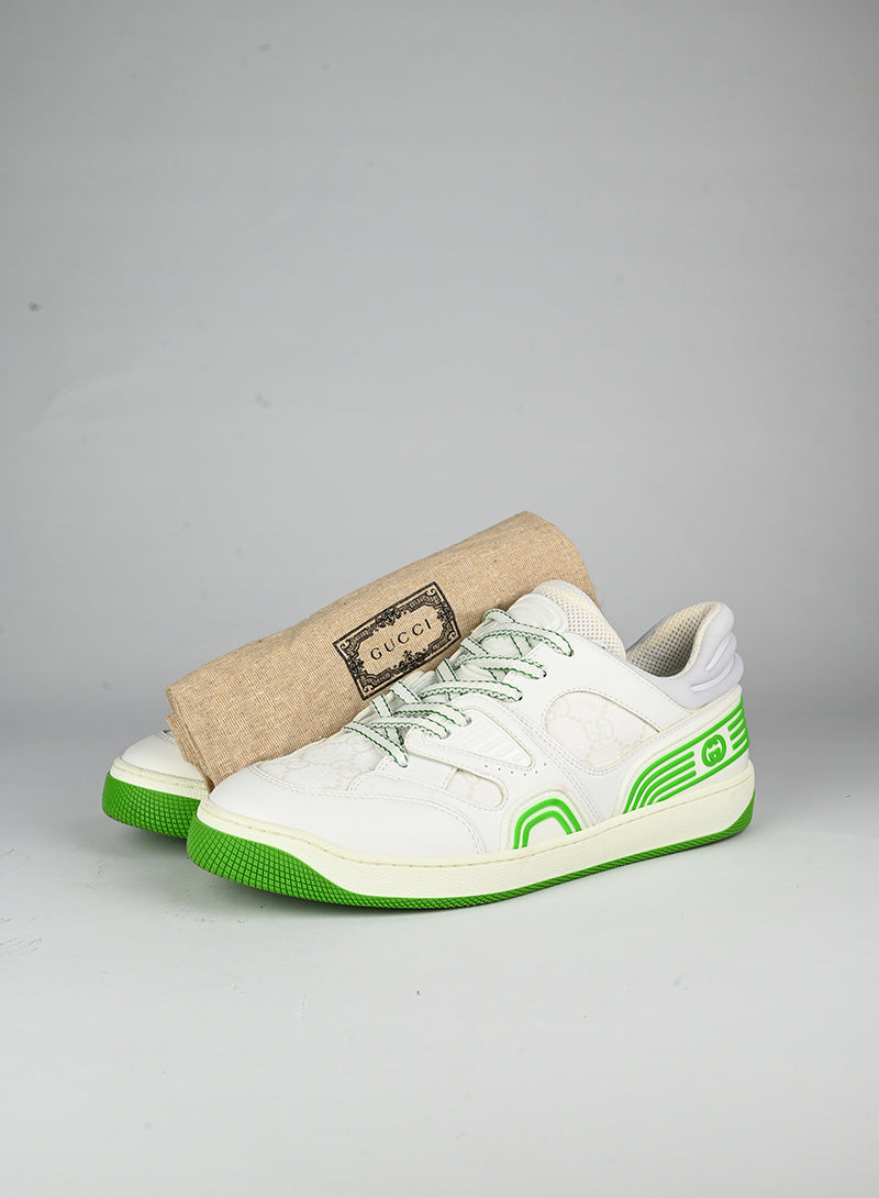 Gucci Sneakers Basket bianche e verdi - N. 40