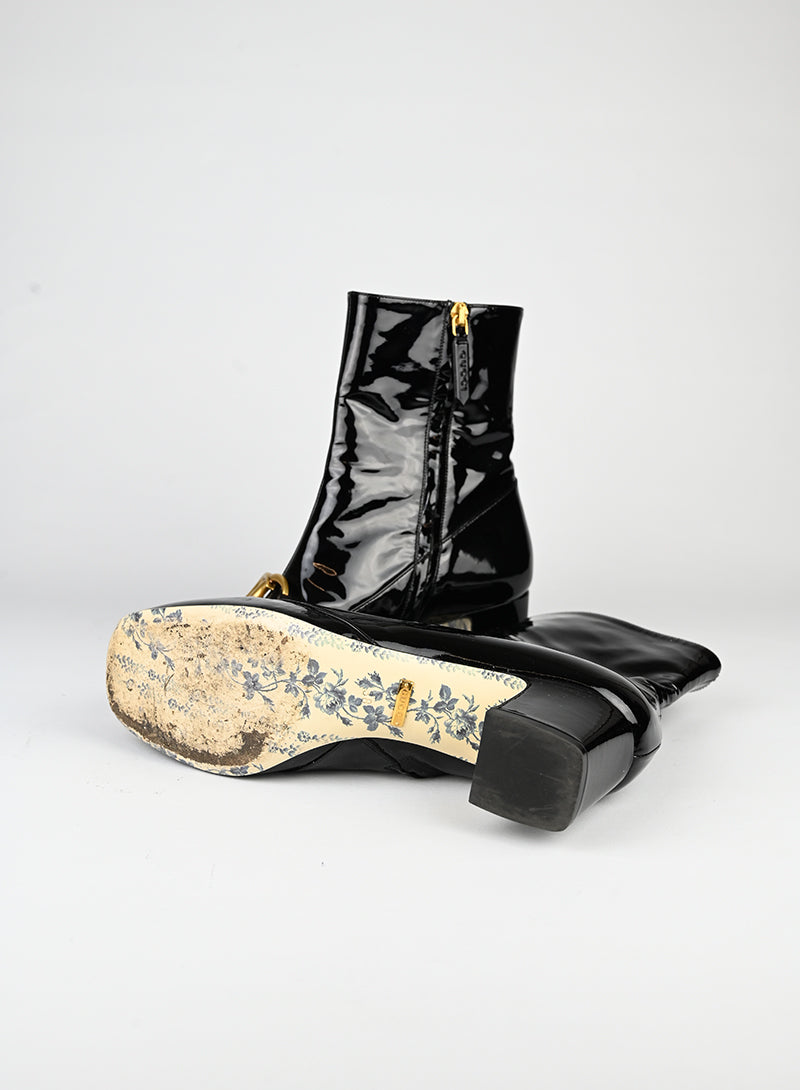Gucci Stivaletti in vernice neri - N. 38