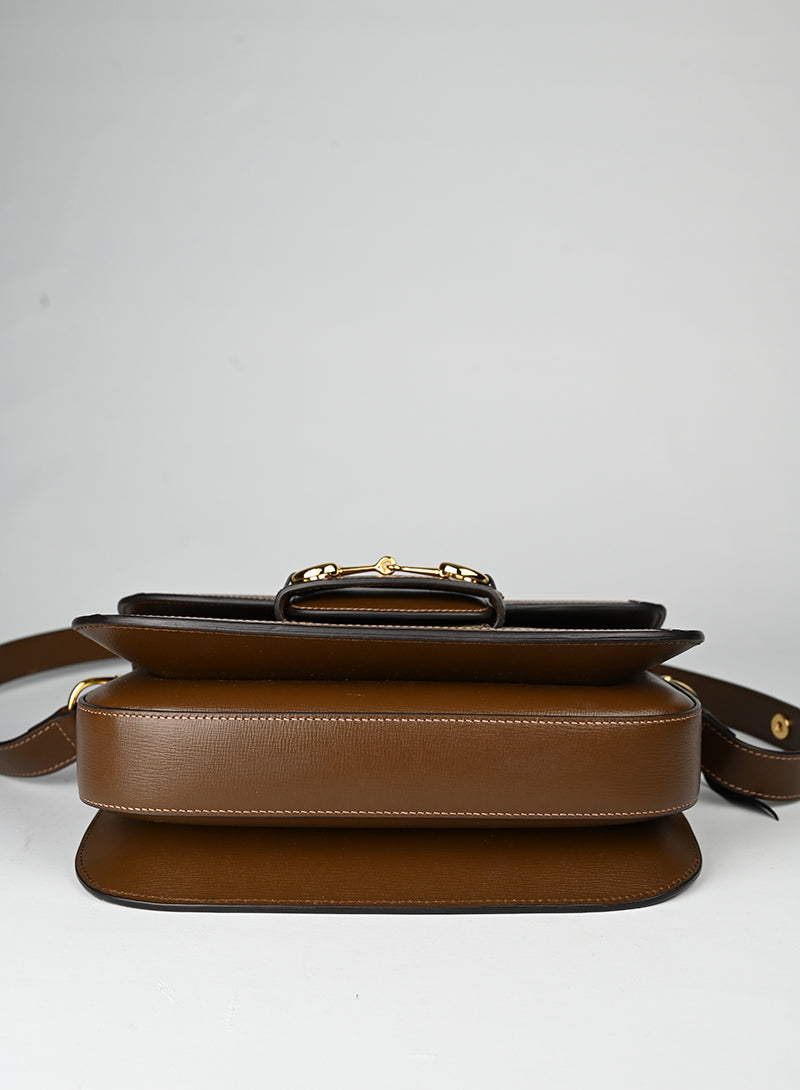 Gucci Borsa Horsebit in Monogram beige