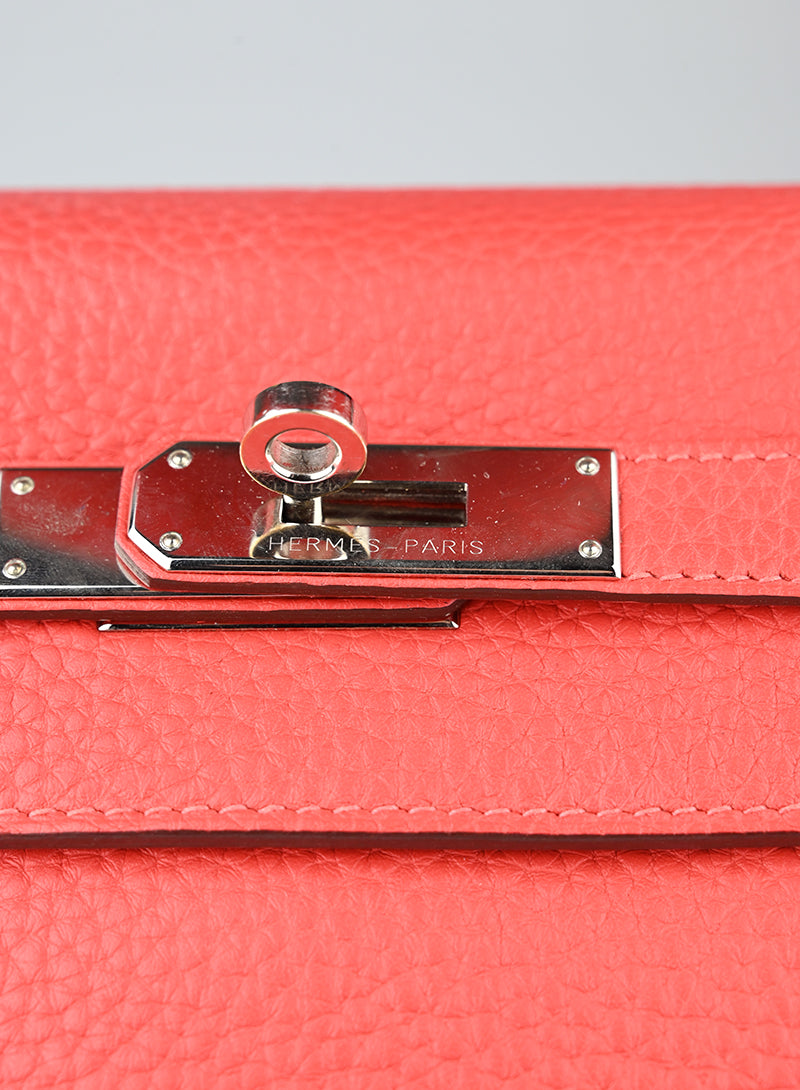 Hermès Borsa Kelly 35 Clemence in pelle rossa