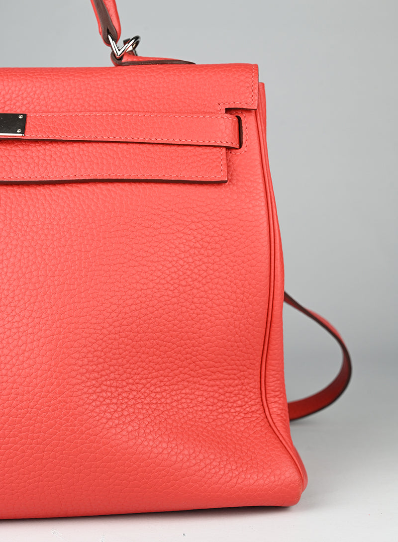 Hermès Borsa Kelly 35 Clemence in pelle rossa