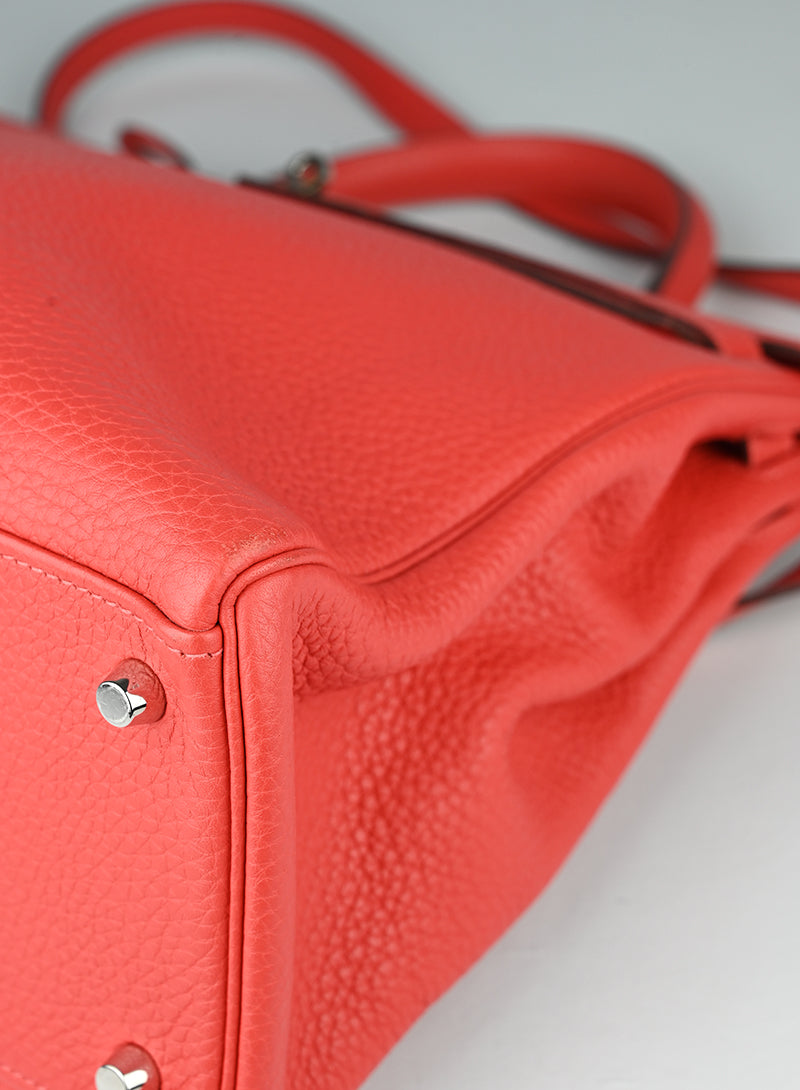 Hermès Borsa Kelly 35 Clemence in pelle rossa