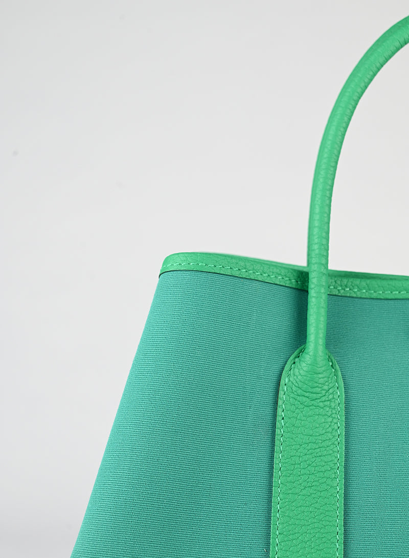 Hermès Borsa Garden Party 29 in canvas verde