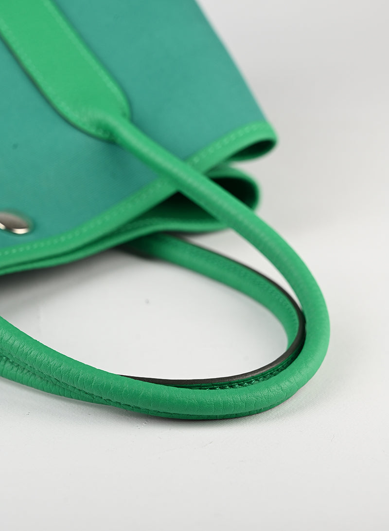 Hermès Borsa Garden Party 29 in canvas verde