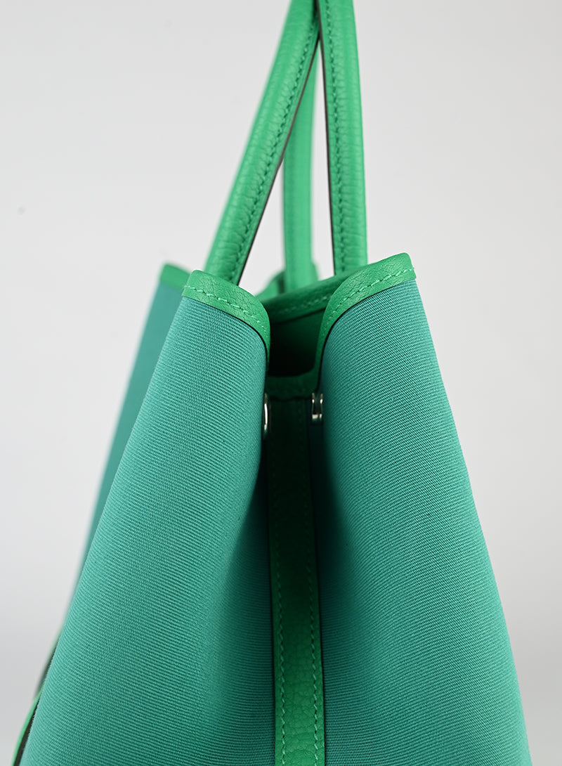 Hermès Borsa Garden Party 29 in canvas verde