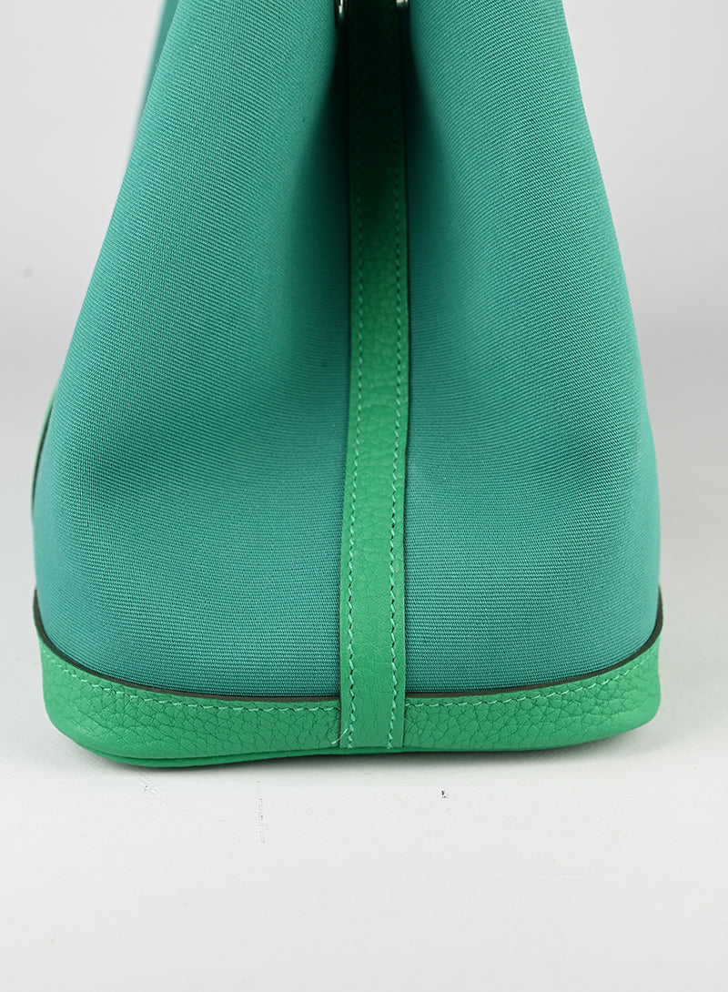 Hermès Borsa Garden Party 29 in canvas verde