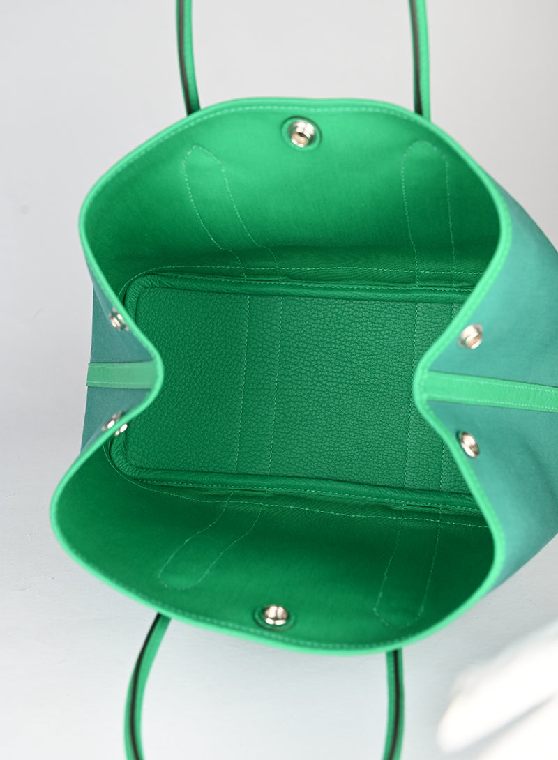 Hermès Borsa Garden Party 29 in canvas verde