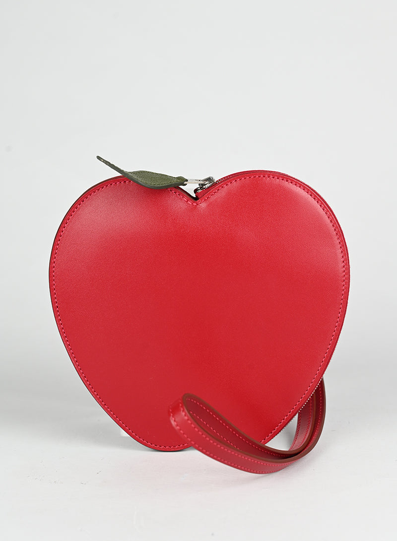 Hermès Borsa Pomme in pelle rossa
