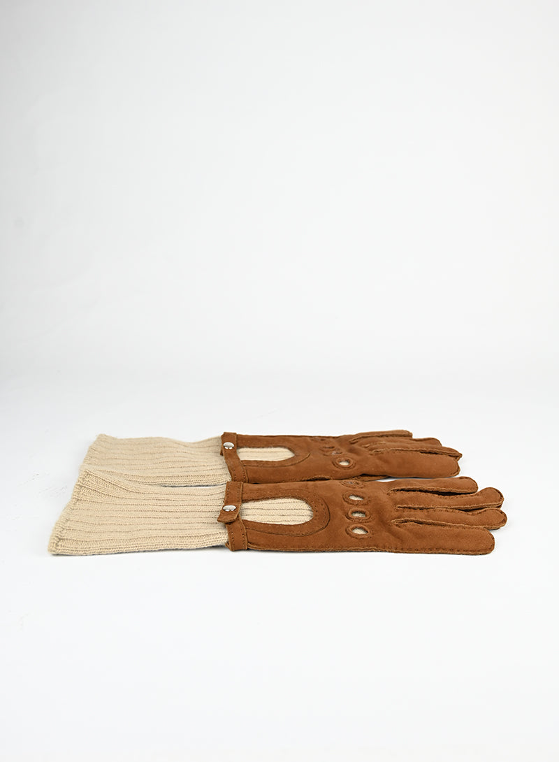 Hermès Guanti Suede-cash cognac - lesleyluxuryvintage