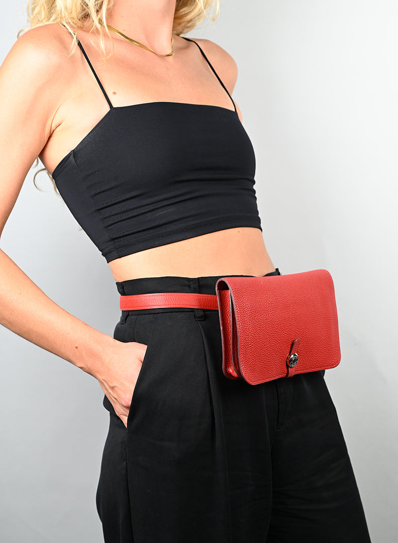 Hermès Marsupio Dogon in pelle rossa