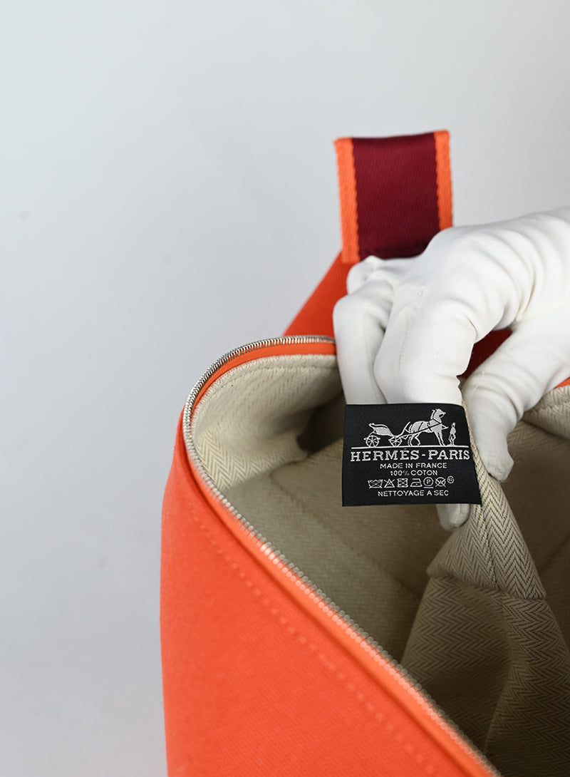 Hermès Pouch Bride à brac 25 in pelle arancio
