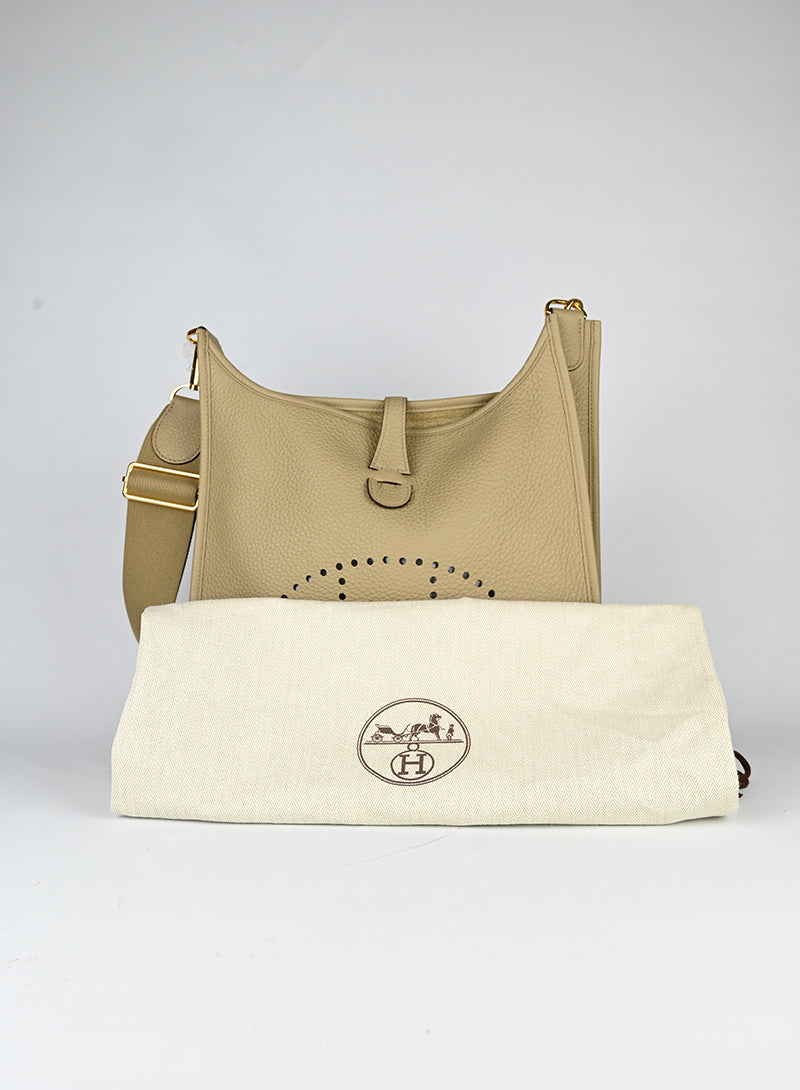 Hermès Evelyne 29 in pelle beige marfa