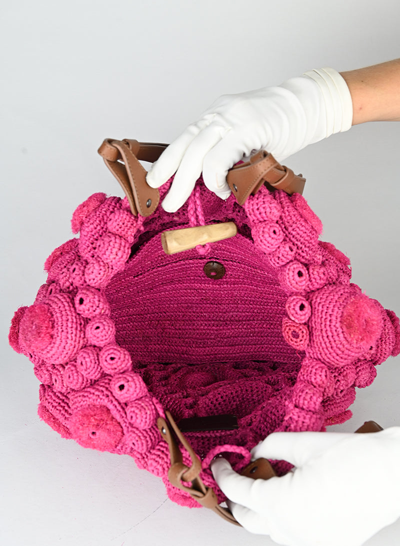 Jamin Puech Borsa in rafia fucsia