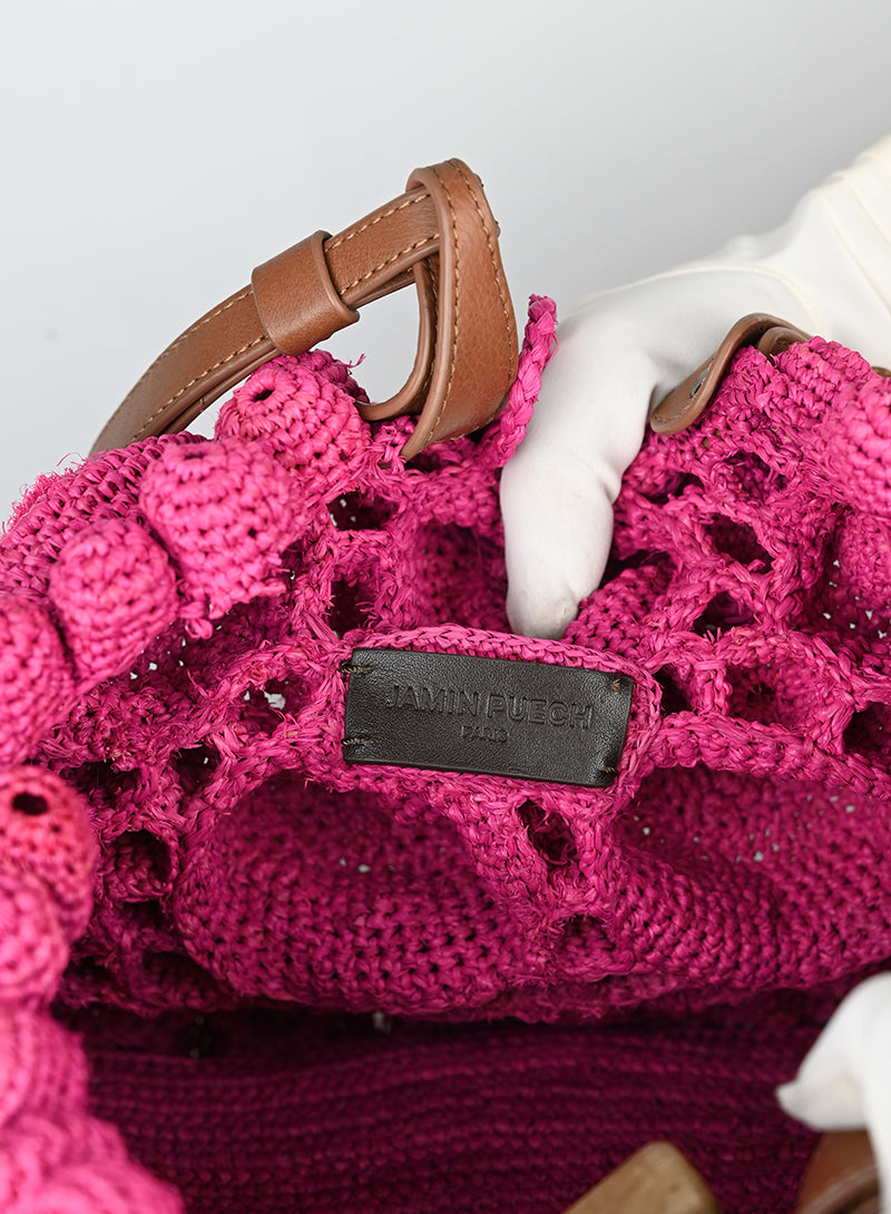 Jamin Puech Borsa in rafia fucsia