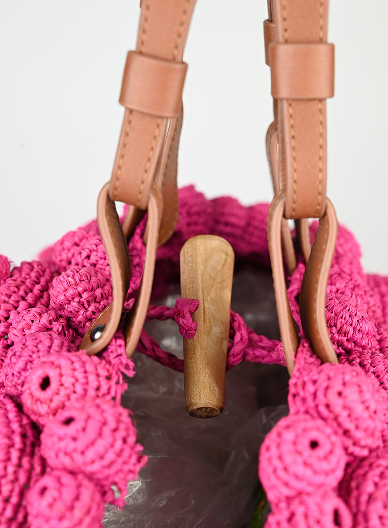 Jamin Puech Borsa in rafia fucsia