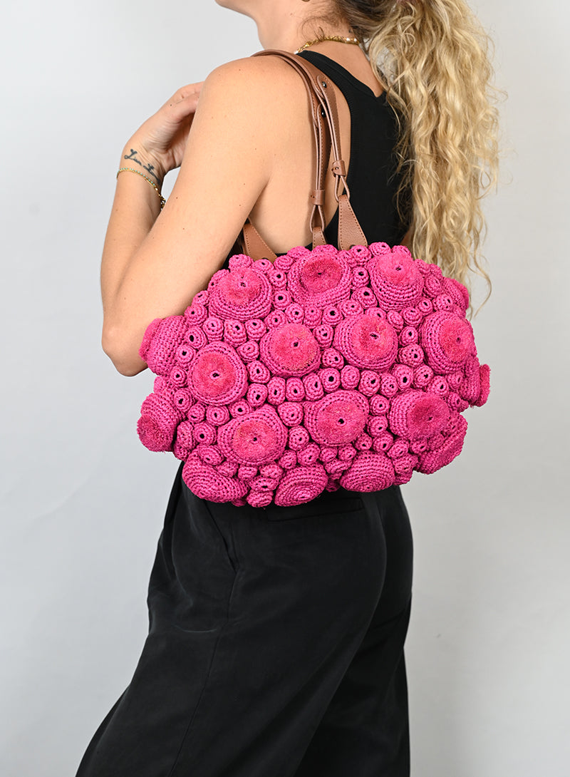 Jamin Puech Borsa in rafia fucsia
