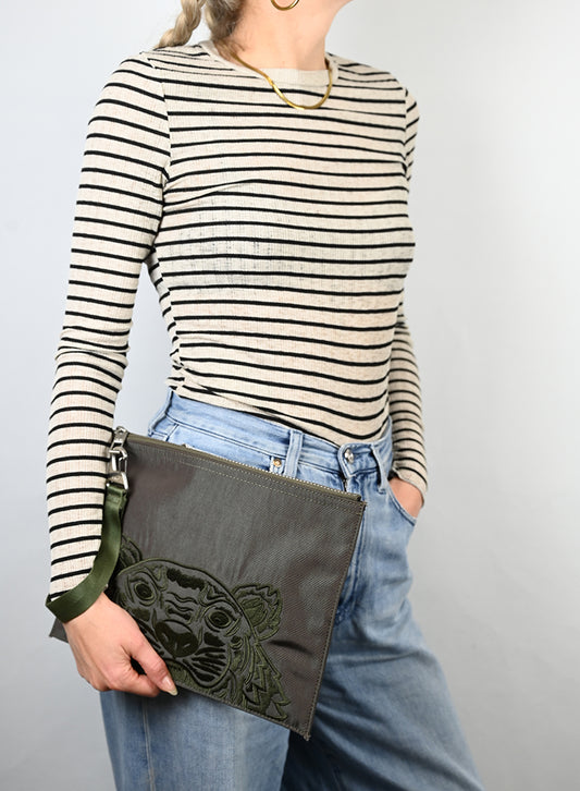 Kenzo Pochette in tessuto verde - lesleyluxuryvintage