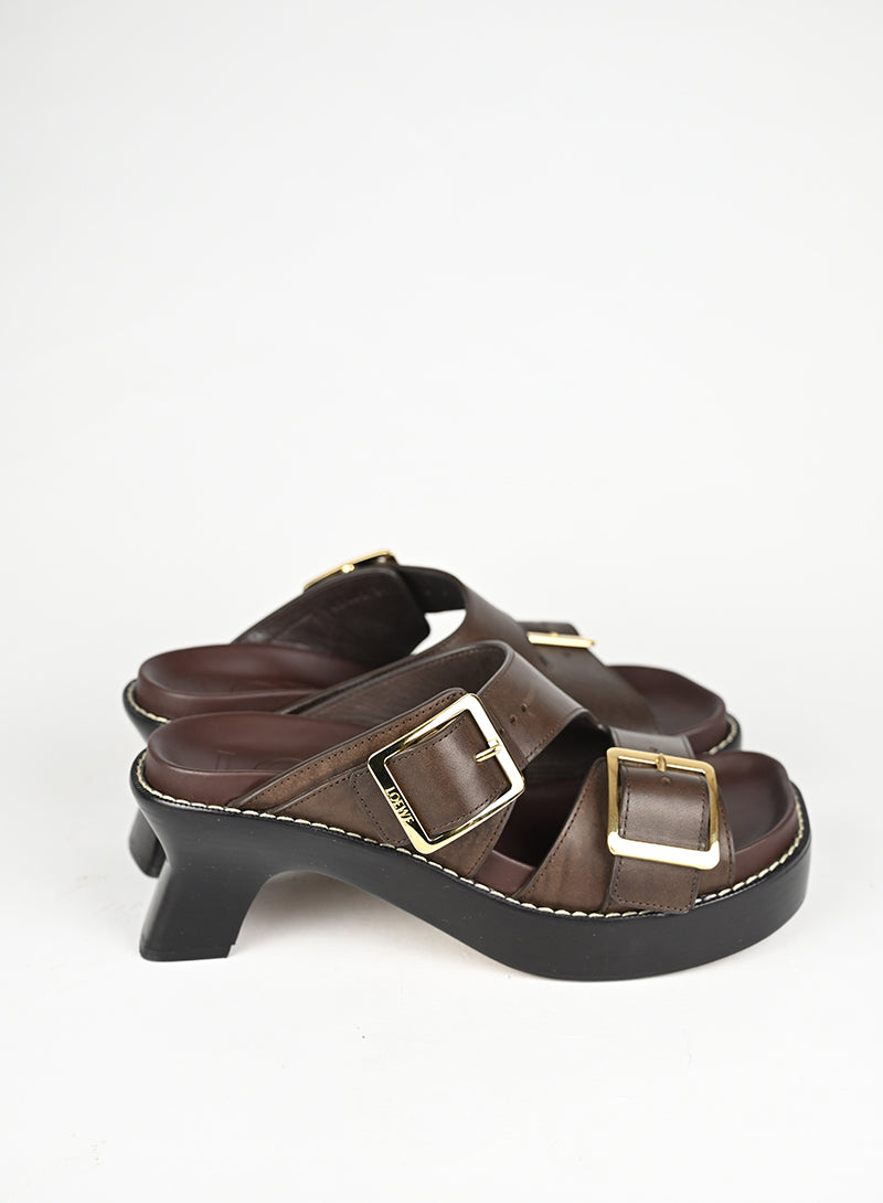 Loewe Mules Pelle Marrone - N. 39