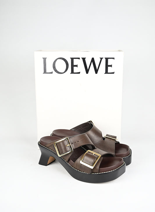 Loewe Mules Pelle Marrone - N. 39