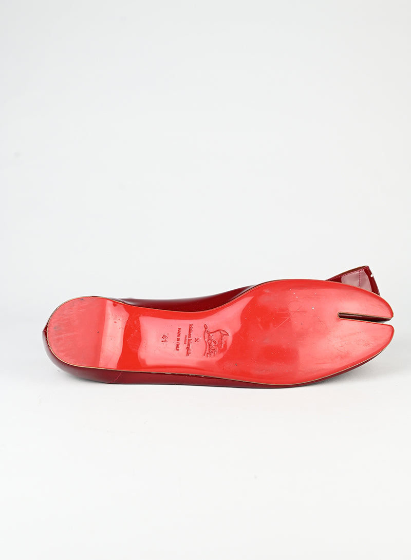 Louboutin x Margiela Ballerine Tabi in vernice rossa - N. 41