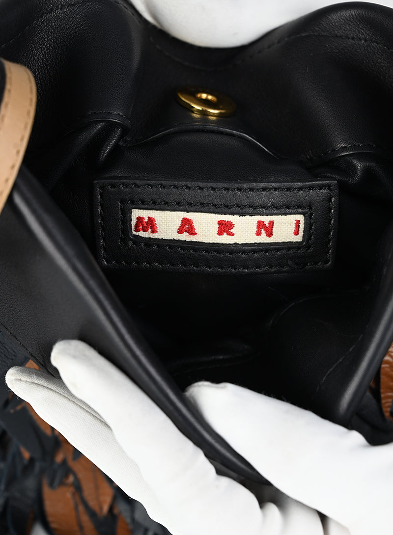 Marni Borsa in pelle nera e marrone