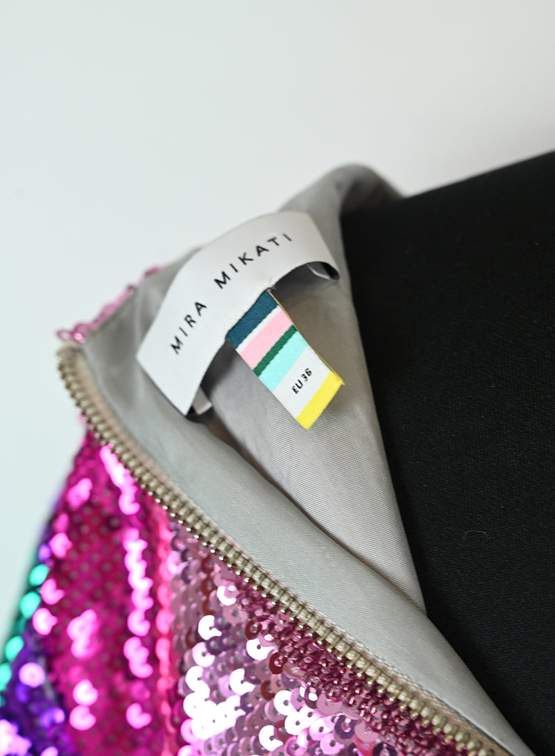 Mira Mikati Abito lungo con paillettes multicolor - Tg. 40
