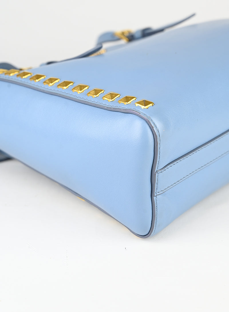 Miu Miu Shopper mini in pelle azzurra