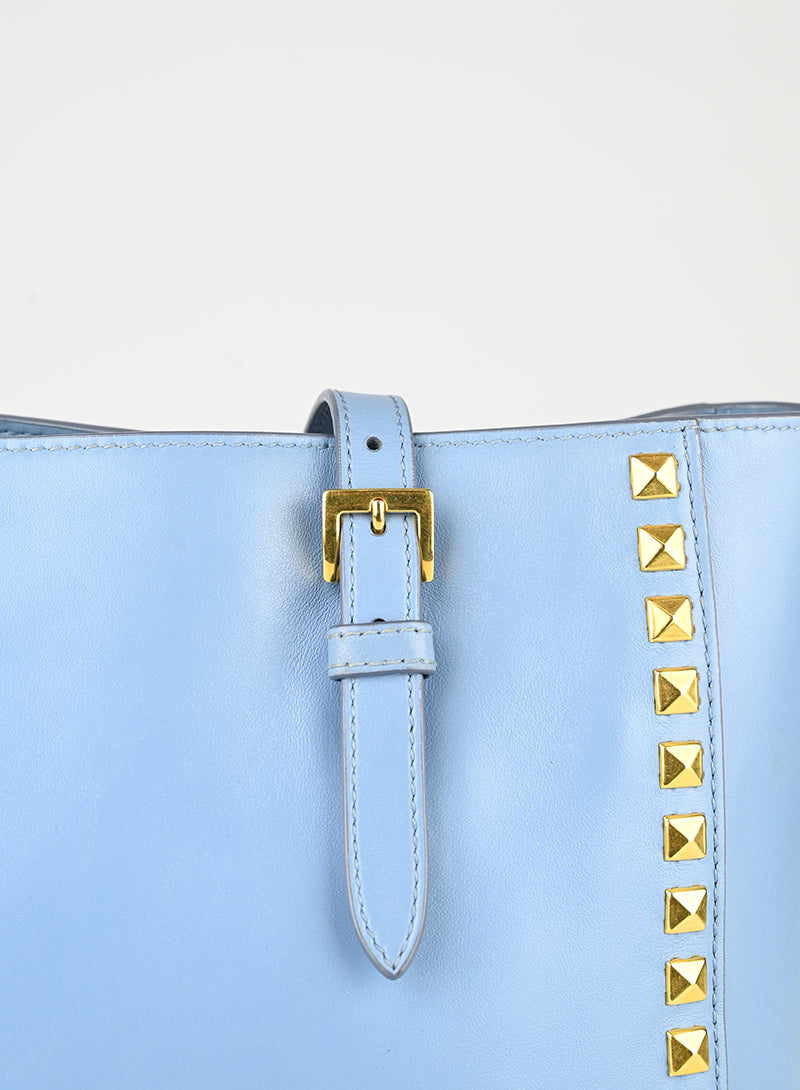 Miu Miu Shopper mini in pelle azzurra