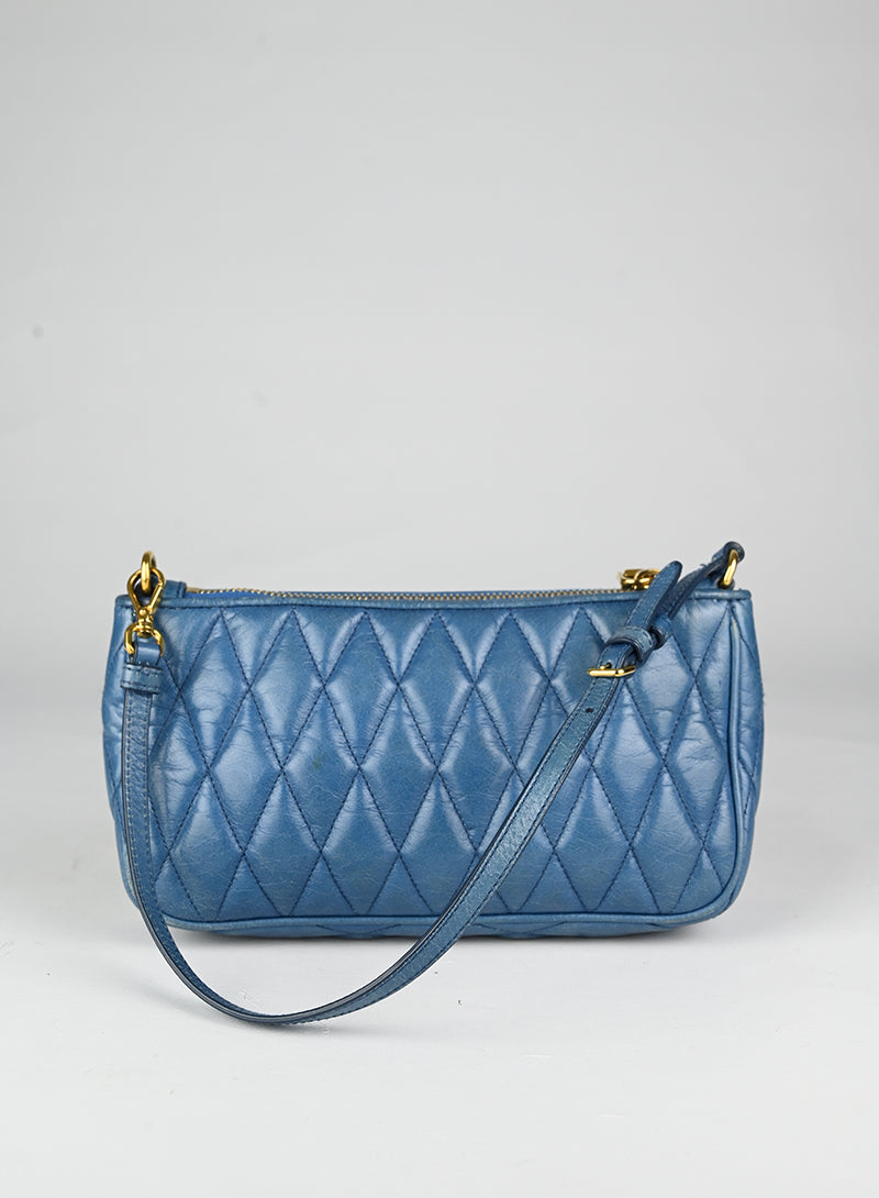 Miu Miu Borsina in pelle coffer ceruleo