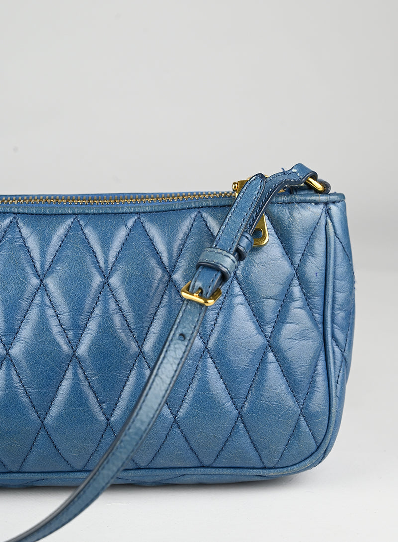 Miu Miu Borsina in pelle coffer ceruleo