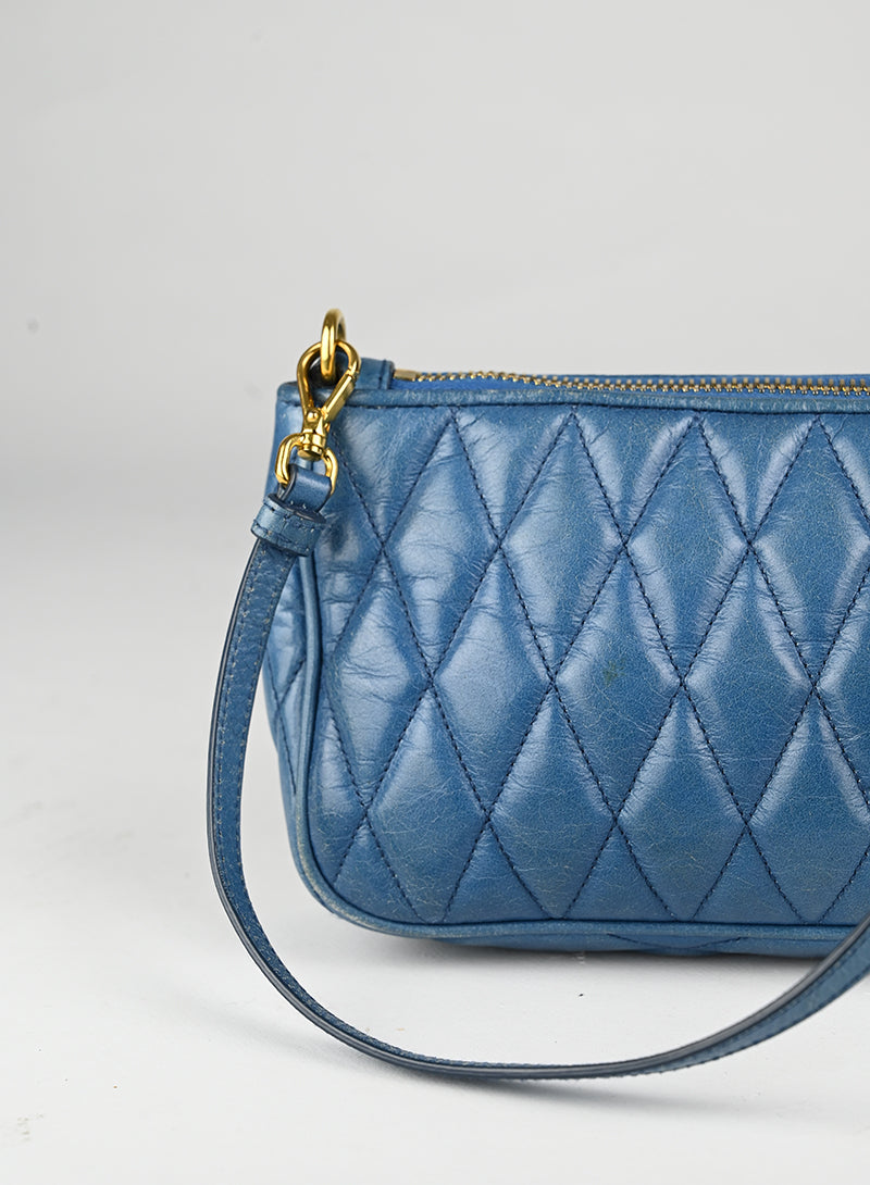 Miu Miu Borsina in pelle coffer ceruleo