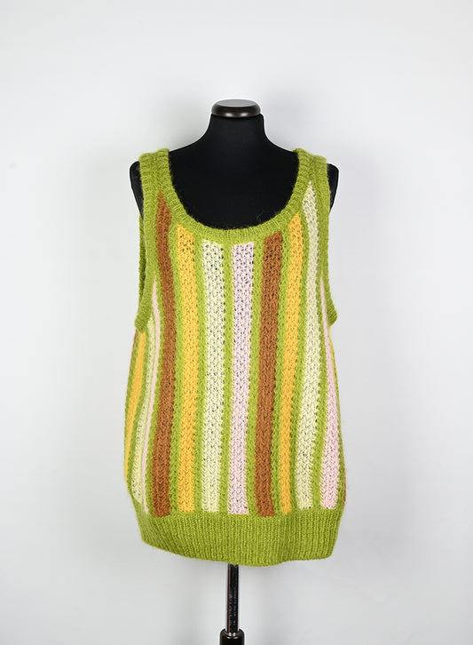 Miu Miu Gilet in lana a righe verde - Tg. 40