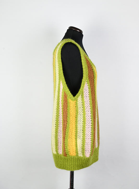 Miu Miu Gilet in lana a righe verde - Tg. 40