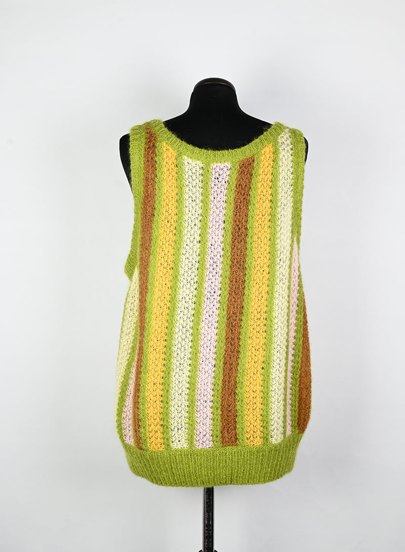 Miu Miu Gilet in lana a righe verde - Tg. 40