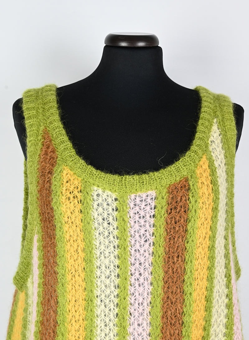 Miu Miu Gilet in lana a righe verde - Tg. 40