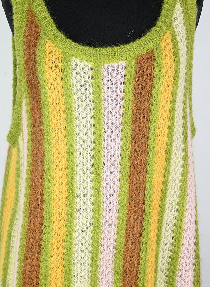 Miu Miu Gilet in lana a righe verde - Tg. 40