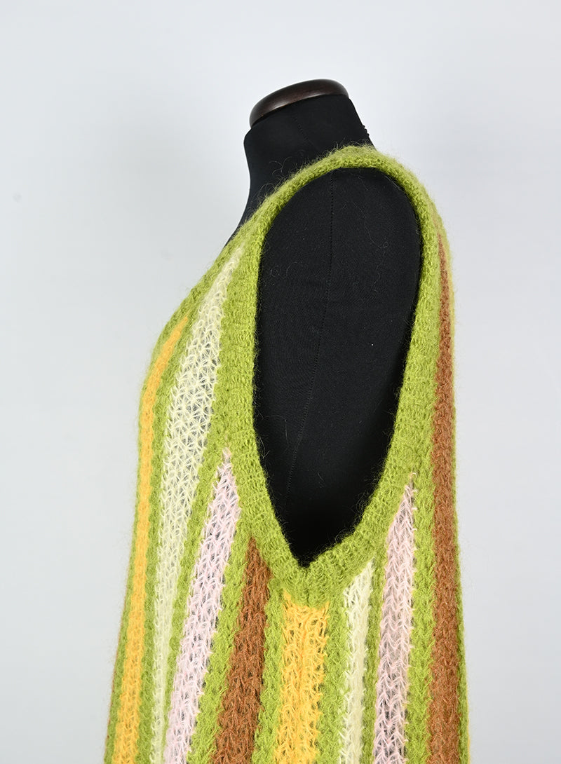 Miu Miu Gilet in lana a righe verde - Tg. 40