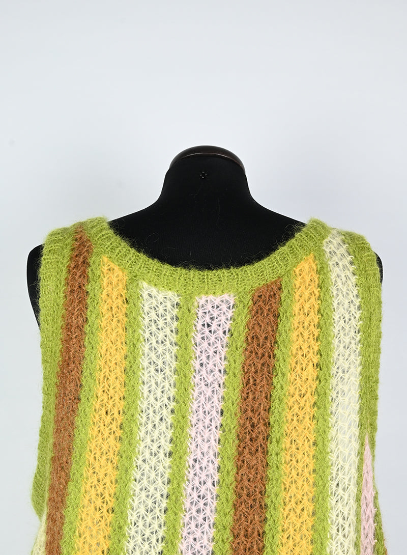 Miu Miu Gilet in lana a righe verde - Tg. 40