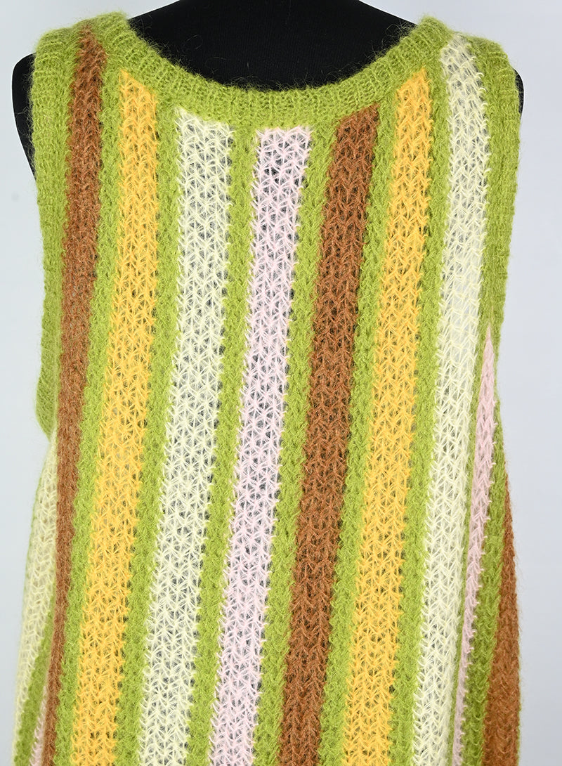Miu Miu Gilet in lana a righe verde - Tg. 40