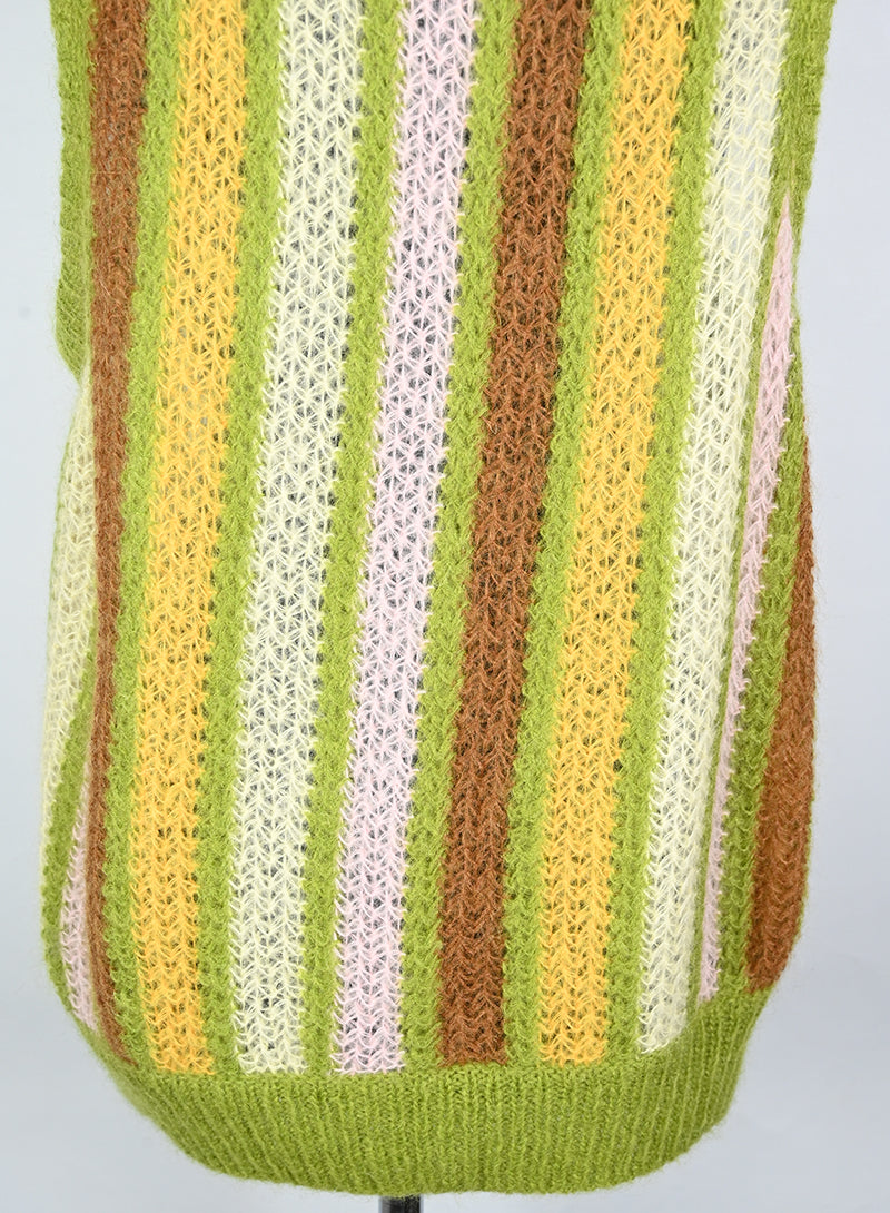 Miu Miu Gilet in lana a righe verde - Tg. 40