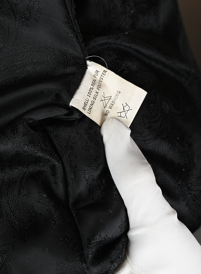 Pelliccia di volpe nera con cappuccio - Tg. 44