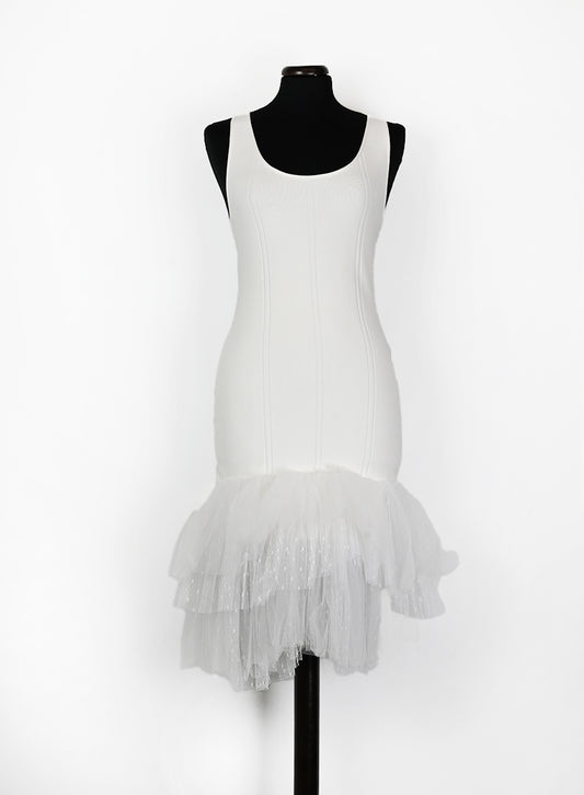 Philosophy Abito bianco con tulle - Tg. 40