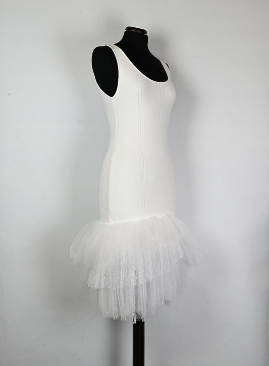 Philosophy Abito bianco con tulle - Tg. 40