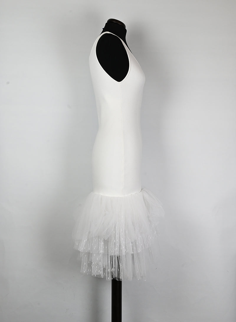 Philosophy Abito bianco con tulle - Tg. 40