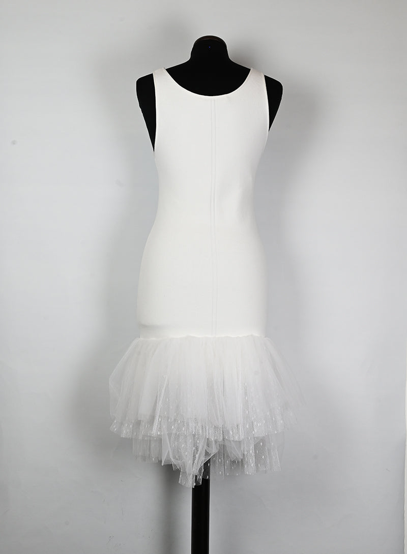 Philosophy Abito bianco con tulle - Tg. 40