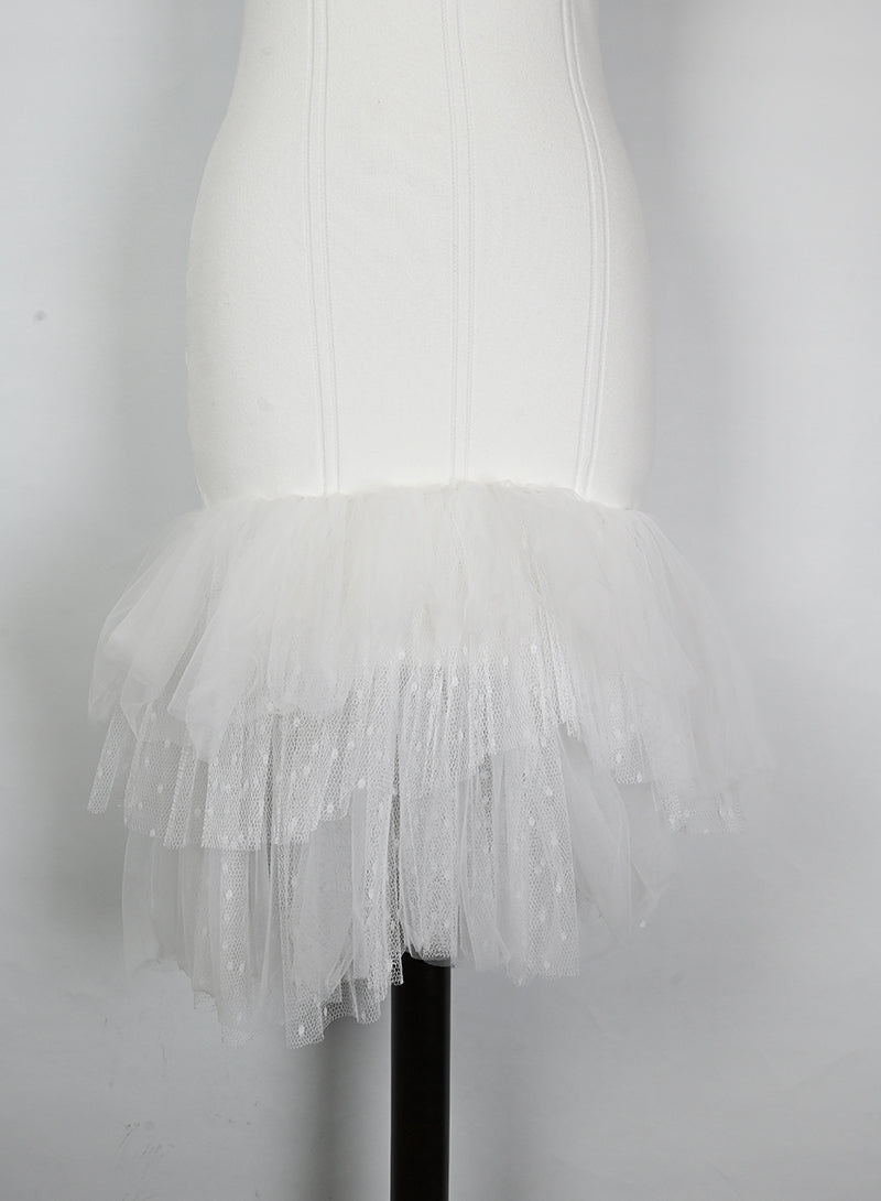 Philosophy Abito bianco con tulle - Tg. 40