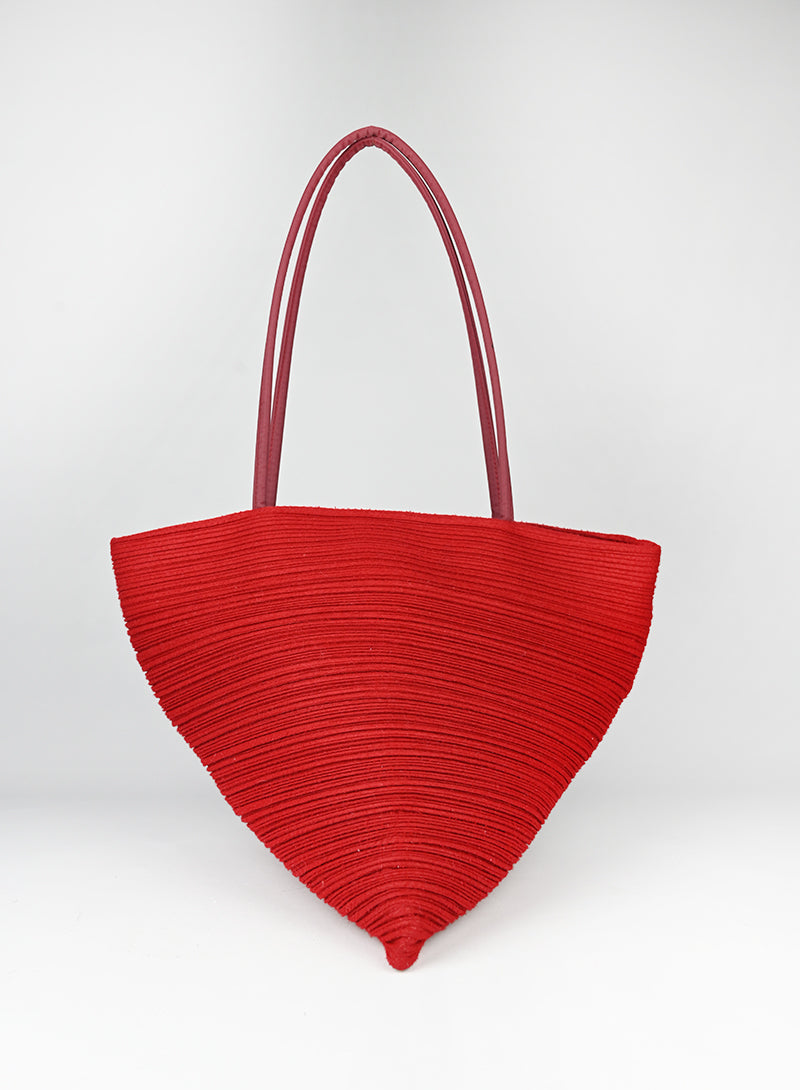 Pleats Please Miyake Borsa trangolare rossa