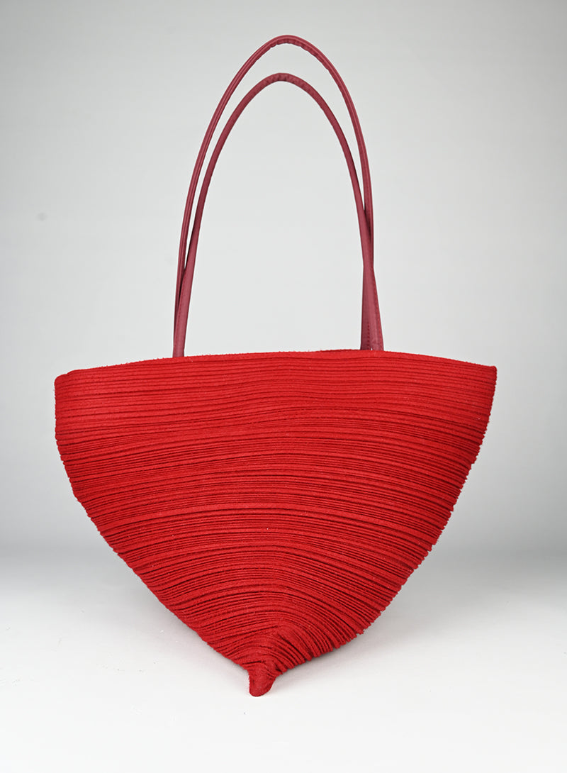 Pleats Please Miyake Borsa trangolare rossa